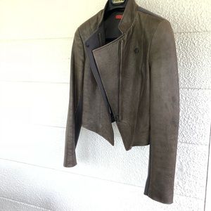 Alice + Olivia Leather Cropped Jacket